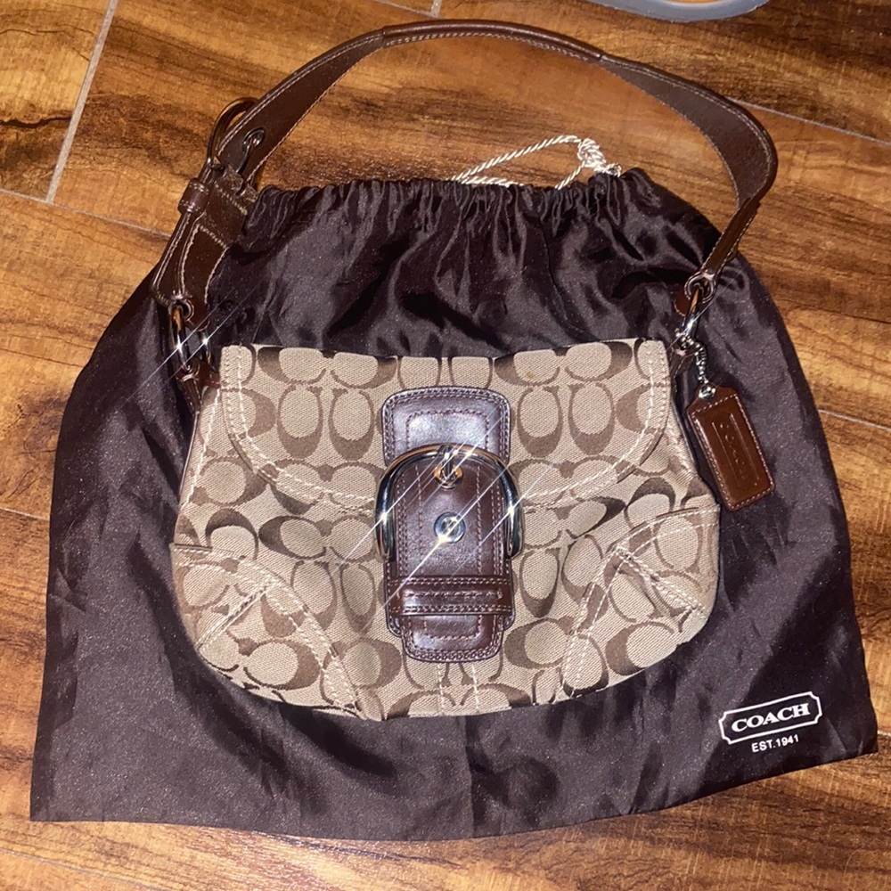 Vintage Coach Swinger Purse Monogram with Big Buckle